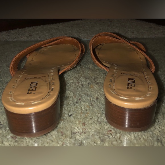 Authentic Fendi sandals in gorgeous shades of Italian leather tan..size 37.5